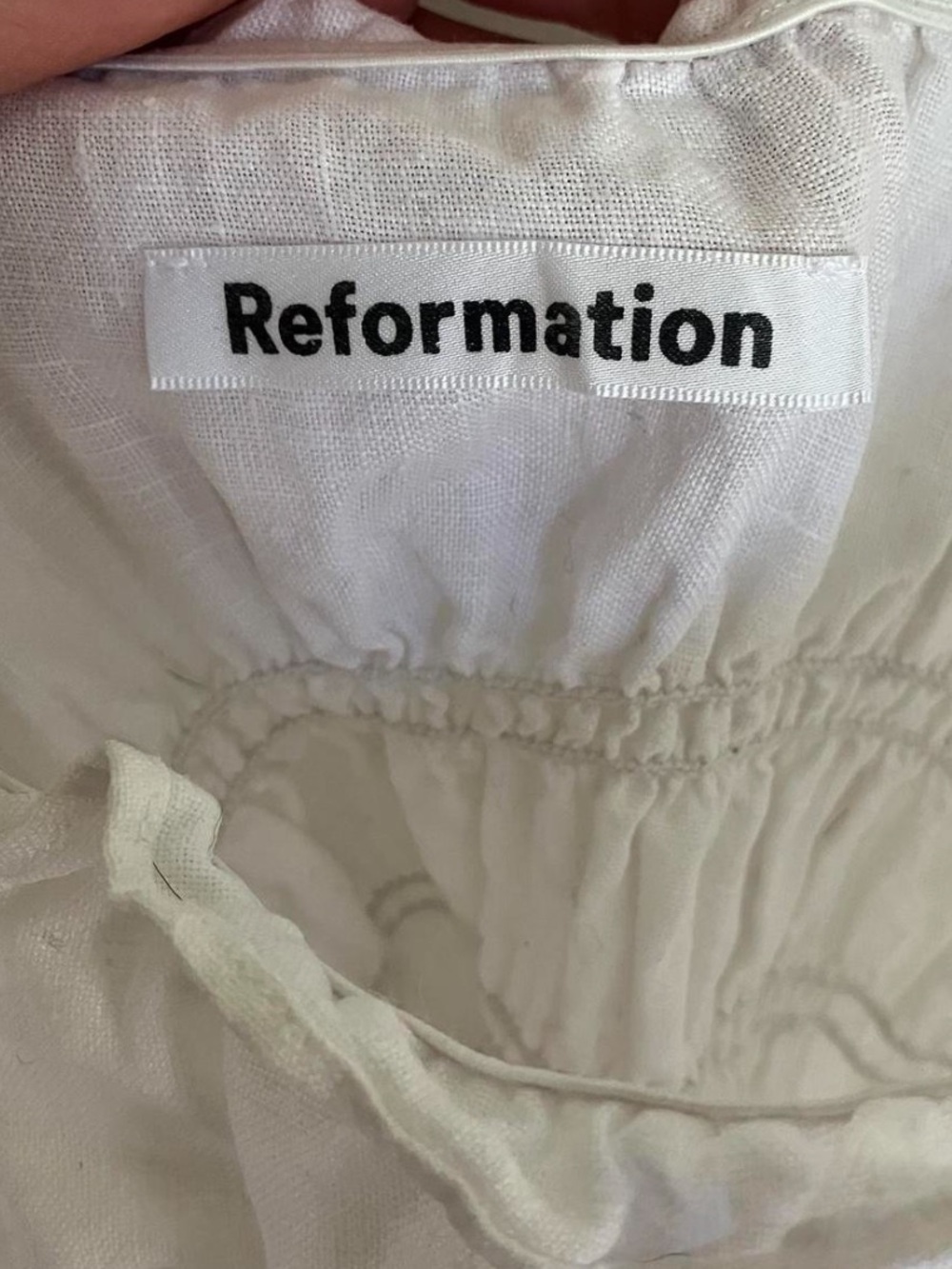 Reformation Tabatha White Linen Mini Dress Size 8 - Picture 8 of 9
